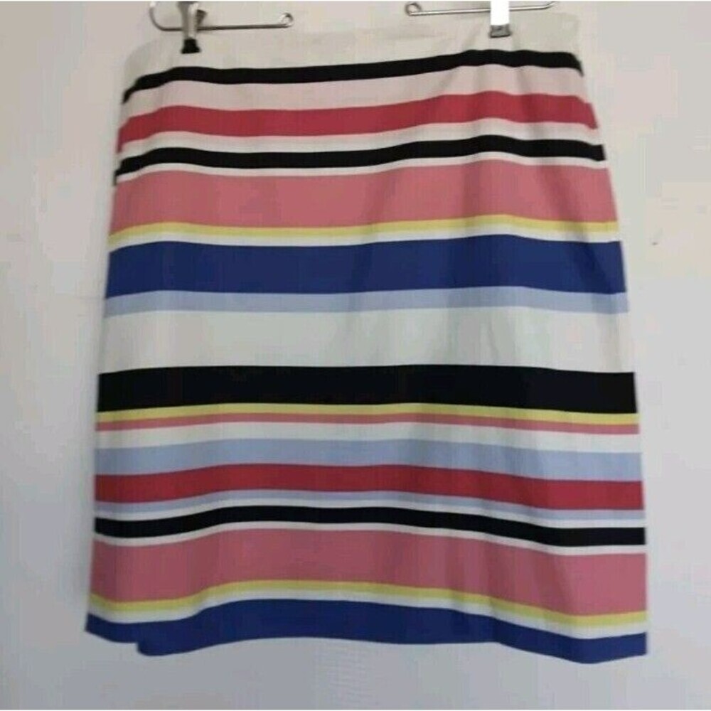 NWT Talbot's skirt Mini multi colored stripes Cotton spandex Sz 8 Lined New N85